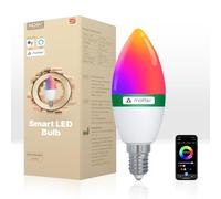 MOES Ampoule Intelligente RGB E14, Compatible avec Matter, Alexa, Google home, Apple home, 6W 470LM 2700k - 6500k RGB Dimmable 16 Millions de Couleurs, 2,4 GHz WiFi
