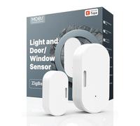 MOES Capteur de Porte et de Fenêtre Intelligent, Nécessite ZigBee Tuya Gateway, Détecteur lumière sans Fil pour Système d'alarme et Maison, Compatible avec Smart Life/MOES/Tuya, 1PCS