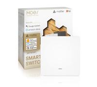 MOES Interrupteur Intelligent Matter,Wi-Fi Interrupteur à Synchronisation Bidirectionnelle, Fil Neutre Requis, Compatible avec Alexa/Apple Home/Google Home/SmartThings, Contrôle par Tuya, 1 Gang