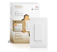 MOES Interrupteur Intelligent Matter,Wi-Fi Interrupteur à Synchronisation Bidirectionnelle, Fil Neutre Requis, Compatible avec Alexa/Apple Home/Google Home/SmartThings, Contrôle par Tuya, 1 Gang