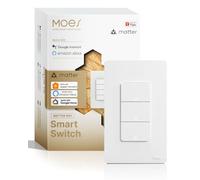 MOES Interrupteur Intelligent Matter,Wi-Fi Interrupteur à Synchronisation Bidirectionnelle, Fil Neutre Requis, Compatible avec Alexa/Apple Home/Google Home/SmartThings, Contrôle par Tuya, 3 Gang