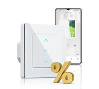 MOES Interrupteur intelligent Wi-Fi pour volet roulant, contrôle en pourcentage de volet roulant, interrupteur tactile Compatible avec Smart Life/Tuya App, Alexa/Google Home