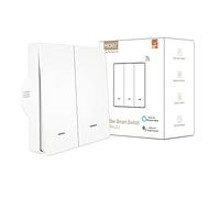 MOES Interrupteur Mural Intelligent - Compatible avec Tuya Zigbee, 2 Gang, Sans Fil Neutre ou Condensateur Requis - Blanc - Fonctionne avec Alexa et Google Home