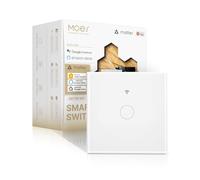 MOES Interrupteur Tactile Intelligent Matter Wi-Fi, Synchronisation Bidirectionnelle, Fil Neutre Requis, Compatible avec Alexa/Apple Home/Google Home/SmartThings, Contrôle par Tuya, 1 Gang