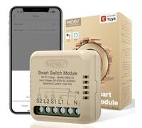 MOES Interrupteur WiFi encastré, mini module de relais d'interrupteur intelligent, compatible avec Smart Life Tuya, Alexa et Google Home, conducteur neutre nécessaire 2 Voie