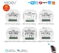 Moes Interrupteur Wifi Intelligent ZigBee, Variateur de Rideau, Commande Vocale Alexa Google Home, Application Smart Life Interrupteur WiFi RF1 Gang