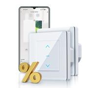 MOES Lot de 2 interrupteurs Wifi pour volet roulant - Contrôle du pourcentage - Interrupteur tactile Alexa avec application Smart Life/Tuya Alexa/Google