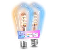 MOES Matter WiFi Ampoule Intelligente RGB E27, Compatible avec Alexa, Google Home, Apple Home, 5W 400LM 2700k - 6500k RGB Dimmable 16 Millions de Couleurs, 2,4 GHz