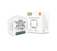 MOES Mini Tuya ZigBee Module de commutateur d'éclairage intelligent, Hub requis, Compatible avec l'application Smart Life/Tuya, Télécommande, Alexa et Google Home, 2 Gang【Tuya ZigBee Hub requis】