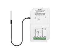 MOES Module de Commutation Intelligent WiFi avec capteur de température étanche, contrôleur de Sortie Double, télécommande sans Fil, Fonctionne avec Alexa Google Home Blanc