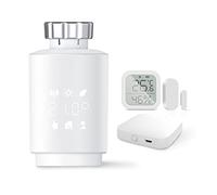 MOES Smart Thermostat de radiateur WLAN, Zigbee Thermostat pour Chauffage et Contacts Porte/fenêtre,Thermomètre Hygromètre Lien de scène,Compatible avec Alexa/Google Home