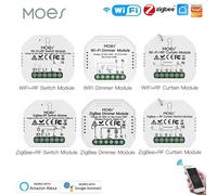 MOES Smart Zigequation WiFi Switch, Tech Dimmer, Rideau Switch, Smart Life App, Télécommande, Alexa, Google Home, Commande vocale Single Fire Switch