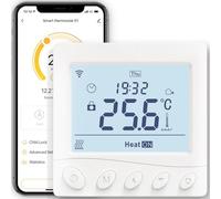 MOES Thermostat Connecté WiFi Chaudière à Gaz, Blanc | Relais 3A, calendrier et télécommande sans hub, compatible avec Alexa et Google Home