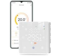 MOES Thermostat ZIGBEE à Chauffage à Batterie Caldera, Thermostat Programmable Contrôle Vocal, Convient aux chaudières à gaz à 2 Ligne, Compatible avec Google Assistant/Alexa/Tuya/Smart Life