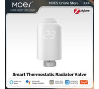 MOES TRV Tuya ZigBee vanne de radiateur thermostatique SmartLife contrôleur de température de chauffage à distance sans fil commande vocale Alexa 6PCS Valve