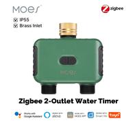 MOES Tuya Smart ZigBee minuterie d'eau à 2 sorties arroseur en laiton avec filtre d'irrigation Programmable fonctionne avec Alexa GoogleHome 2-Way water timer