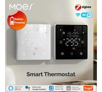 MOES Tuya - Thermostat intelligent WiFi/ZigBee, contrôleur de température pour chaudière à gaz à faible batterie, fonctionne avec Alexa Google Home ZigBee White