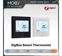 MOES Tuya ZigBee Thermostat intelligent contrôle de la température ambiante eau/chauffage électrique au sol chaudière à gaz fonctionne avec Alexa Google Home GA White
