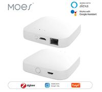MOES Tuya ZigBee3.0 Hub intelligent, pont de passerelle sans fil/filaire, application SmartLife, télécommande, fonctionne avec Alexa Google Home Assistant Wired Hub