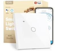 MOES WiFi Interrupteur Intelligent 1 Gang 1 Voie, Commutateur Mural Tactile avec des Minuteries, un Compte à rebours, pas de Neutre Requis, compatible avec APP Smart Life, Alexa et Google Home