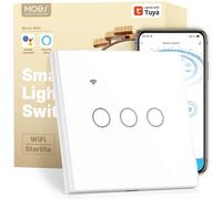 MOES WiFi Interrupteur mural tactile intelligent avec 1/2 Way, état du relais en option, neutre requis,compatible avec l'application Smart Life,Tuya, télécommande RF433, Alexa,Google Home