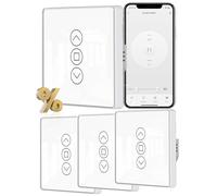 MOES WiFi Smart 2.5D Interrupteur de Rideau Tactile en Verre, 4 Pcs