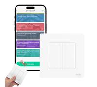 MOES ZigBee Commutateur de Scène sans Fil 4 Gang | Interrupteur intelligent, nécessite une passerelle ZigBee, compatible Alexa/Google Home, Blanc