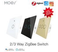 MOES ZigBee interrupteur d'éclairage intelligent tactile mural avec neutre/pas de neutre, aucun condensateur nécessaire Smart Life/Tuya fonctionne avec Alexa,Google White