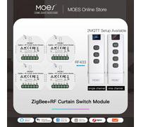 Moes ZigBee Interrupteur Intelligent pour Volets Roulant, Module pour Rideaux Electriques Motorisés RF433, Moteur 2MQTT Smart Life, Compatible avec Application Alexa Google Home pour Store Motorisé Op