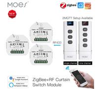 MOES ZigBee - Module de commutation de rideau intelligent RF433, pour stores roulants motorisés, moteur 2MQTT, application Smart Life, Alexa Google Home Options 4