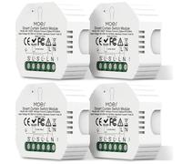MOES ZigBee RF433 Module Volet Roulant, 4PCS | Pour moteur électrique motorisé, Tuya ZigBee Hub requis, compatible avec Alexa Echo et Google Home/2MQTT