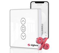 MOES ZIGBEE RF433 Smart 2.5D Interrupteur de Rideau à écran Tactile en Verre Incurvé, prend en charge les APP Smart Life/Alexa/Google Home Voice Control