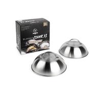 MOESTA-BBQ 19318 - XL BurgerCover Lot de 2 Cloches à Fondre pour Cheeseburger - Couvercle de Fonte et de Protection pour Barbecue et teppanyaki