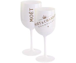 Moët & Chandon Ice Imperial Lot de 2 verres à champagne en acrylique Blanc/doré 0,45 l