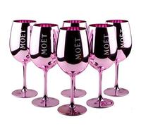 Moet & Chandon Imperial - Lot de 6 verres à champagne en verre véritable - Rose - Édition limitée Ibiza