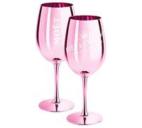 Moet & Chandon - Lot de 2 flûtes à champagne rose (édition limitée) - Ibiza Imperial - Verres à champagne rose + soucoupe (2 pièces)