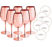 Moet & Chandon Lot de 6 verres à champagne en verre rose doré (édition limitée) Ibiza Imperial Pure Verre Champagne Verre à champagne Or rose