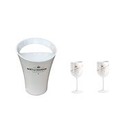 Moet Chandon Lot de verres à champagne et refroidisseur à champagne en blanc/doré Ice Imperial