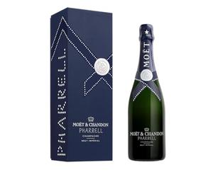 Moët & Chandon x Pharrell Williams Brut Impérial Champagne 12,5% 75cl sous étui Édition limitée (Couleur de l'édition aléatoire)