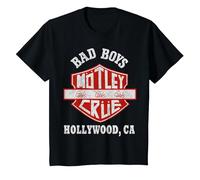 Mötley Crüe Bad Boys Shield T-Shirt, Enfant, Noir, 4 Ans