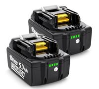 MoeuGreenBattX Batterie de Rechange pour Makita 18v: 5.0 Ah Li-ION Batterie d'outils de Rechange d'origine pour Makita - Compatible avec BL1850B BL1850 BL1860B BL1860 194205-3 LXT-400 (2-Pièces)