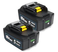 MoeuGreenBattX Batterie de Rechange pour Makita 18V: 5,0 Ah Li-ION Compatible avec BL1850B BL1850 BL1860B BL1860 BL1840 BL1830 194205-3 LXT-400 (2 pièces)