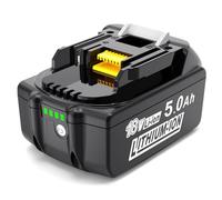 MoeuGreenBattX Batterie de Rechange pour Makita 18V: 5Ah Li-ION Batterie d'outils de Rechange d'origine Compatible avec BL1850B BL1850 BL1860B BL1860 194205-3 LXT-400 (1 pièces)
