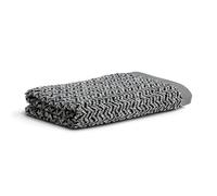 Möve Brooklyn Drap de Douche à Chevrons, 85% Coton, 10% Viscose, 5% Lin, Beige Nature/Noir, 80 x 150 cm