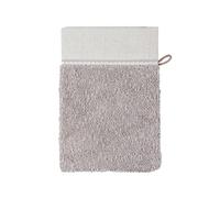Möve Brooklyn Gant de Toilette uni avec Bordure à Chevrons, 85% Coton, 10% Viscose, 5% Lin, Cachemire, 15 x 20 cm