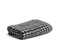 MÖVE Brooklyn Serviette de Toilette Glencheck 50 x 100 cm, Fabriqué en Allemagne, 85 % coton / 10 % viscose en pulpe de bambou / 5 % lin, Nature / Black (Noir)