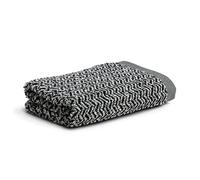 Möve Brooklyn Herringbone Serviette de Toilette 85% Coton, 10% Viscose, 5% Lin, Beige Naturel/Noir, 50 x 100 cm