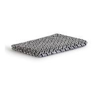Möve Brooklyn Serviette d'invité à Chevrons 85% Coton, 10% Viscose, 5% Lin Naturel/Noir 50 x 30 cm