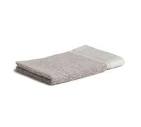 MÖVE Brooklyn Serviette d’invité uni avec une large bordure à chevrons 30 x 50 cm, Fabriqué en Allemagne, 85 % coton / 10 % viscose en pulpe de bambou / 5 % lin, Cashmere (Beige)