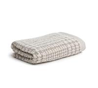 MÖVE Brooklyn Serviette de Toilette Glencheck 50 x 100 cm, Fabriqué en Allemagne, 85 % coton / 10 % viscose en pulpe de bambou / 5 % lin, Nature / Cashmere (Marron)